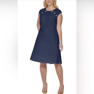 NWT Tommy Hilfiger Sky Captain sleeveless gold button detail dress size 6